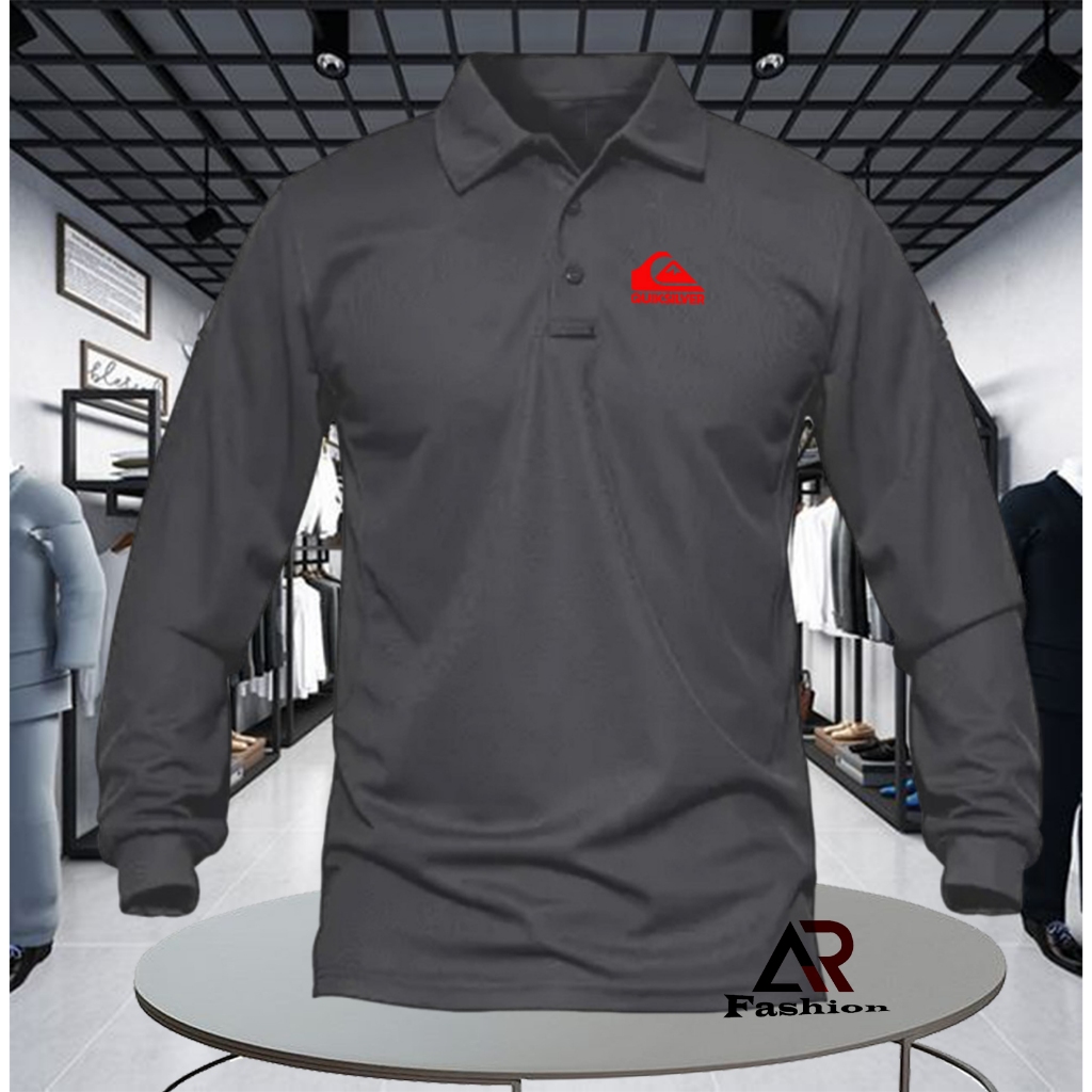 POLO Shirt KAOS POLO LENGAN PANJANG PRIA/WANITA POLO QUIKSILVER MERAH