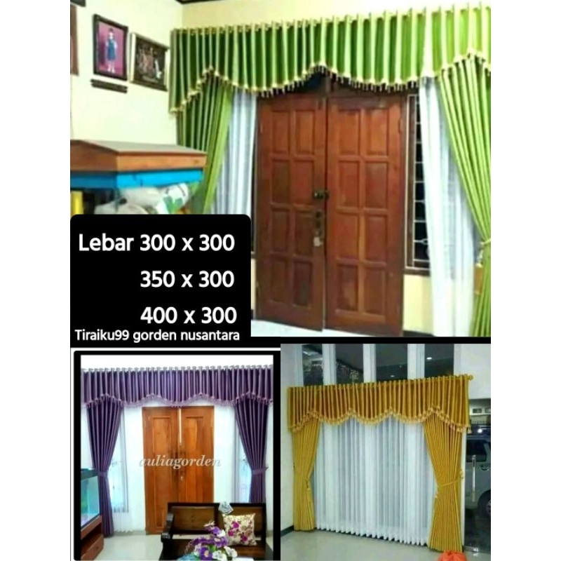 1 Set gorden poni  Pintu tengah Gorden jendela pintu utama Poni atas pintu Tirai rumbay mewah