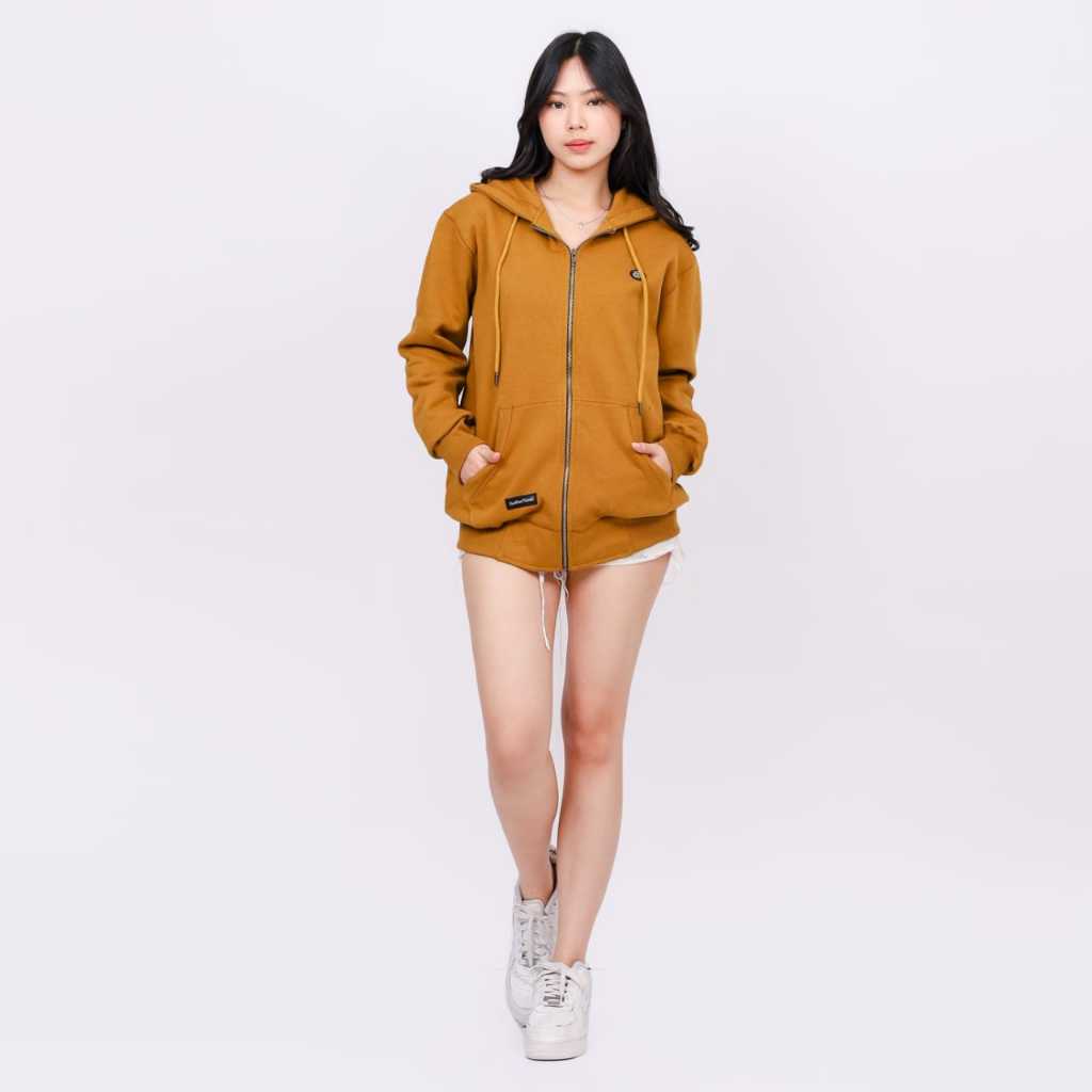 MotherWomb Project Hoodie Zipper YKK Basic Premium - Caramel Hoodie Zipper Pria