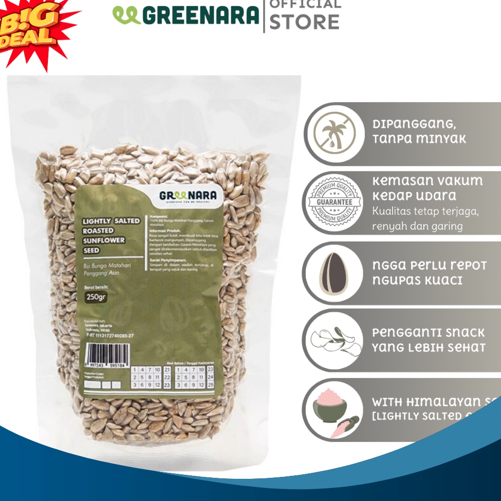 

PENAWARAN TERBAIK Greenara Lightly ed Roasted Sunflower Seed 25gr Kuaci Kupas