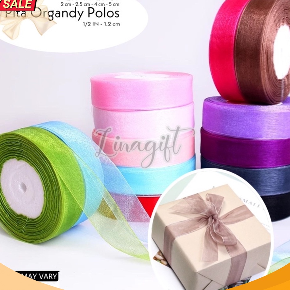 

DISKON DAHSYAT Rol 2 Yard SILK ORGANDY GIFT RIBBON 2 IN 5 CM PITA KADO ORGANDI POLOS 5MM ORGANZA