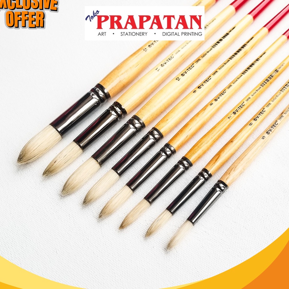 

SUPER SALE SPECTACULER Kuas Lukis Round VTEC 589R per pc VTEC Paint Brush