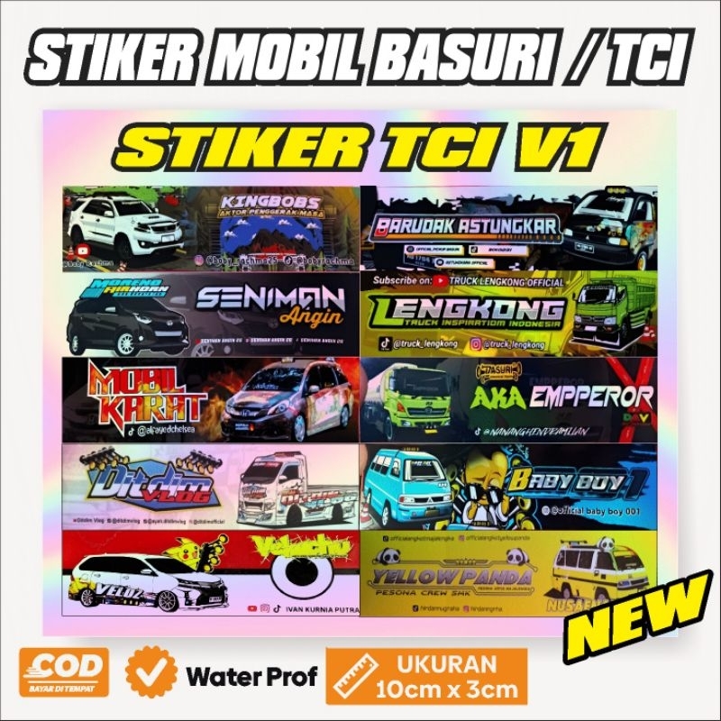 

(20pcs) stiker Tci & bus terbaru, stiker bus hologran, stiker ditdim dll