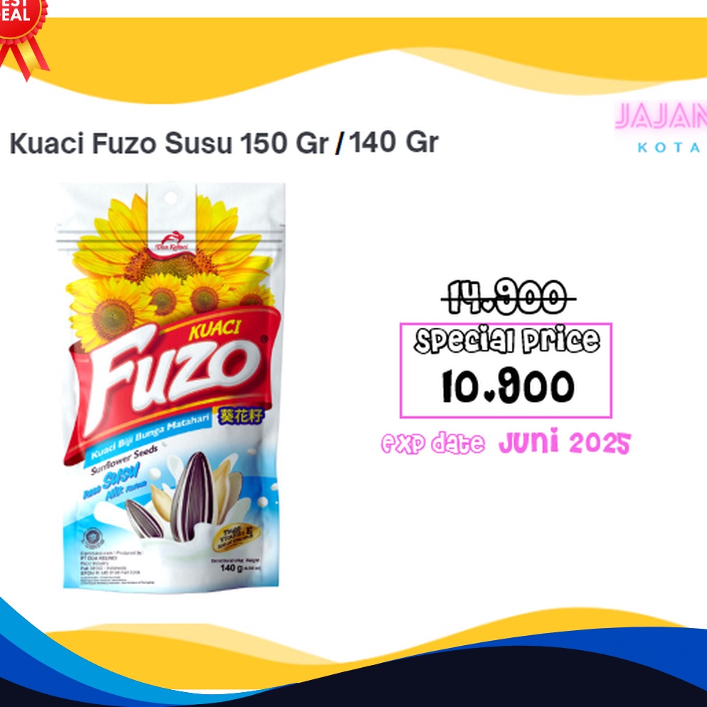 

BONUS MENARIK Dua Kelinci Kuaci FUZO Susu 15 gram 14 gram