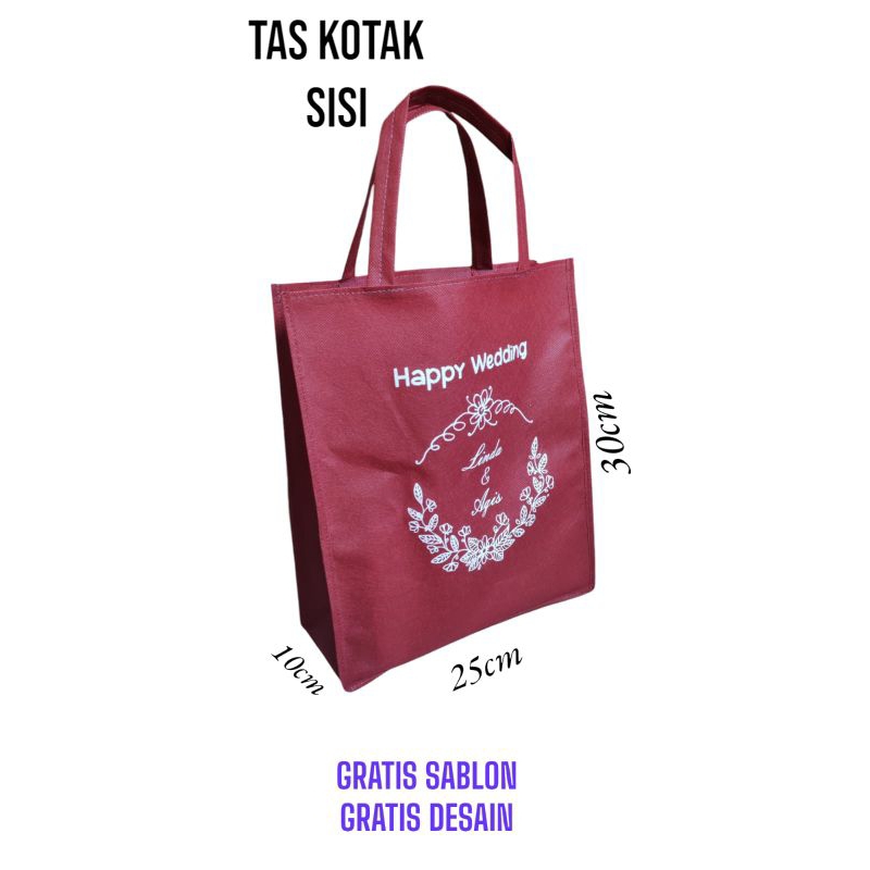 

tas spunbond kotak sisi 25*30*10*10