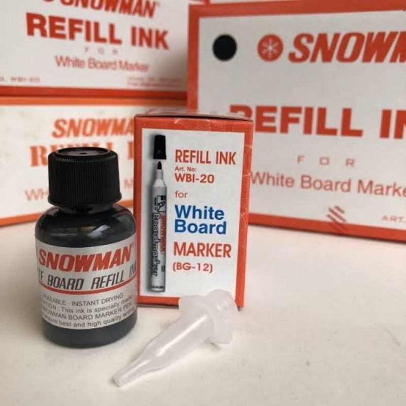 

REFIL INK TINTA ISI ULANG WHITEBOARD SNOWMAN MERAH HITAM BIRU