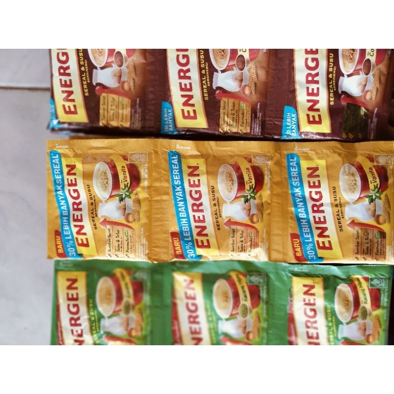 

ENERGEN SEREAL & SUSU BERSINERGI 3 aneka rasa isi 34g per pcs