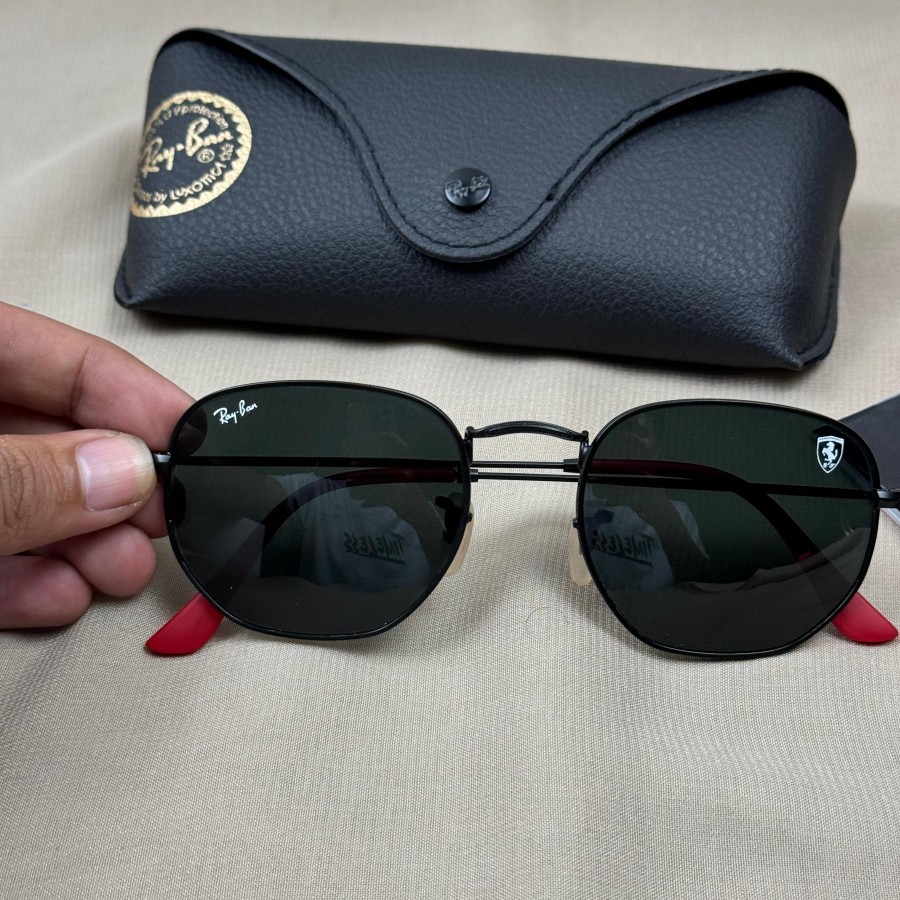 Kacamata Rayban Hexagonal Ferrari Black Size 54 Second Original