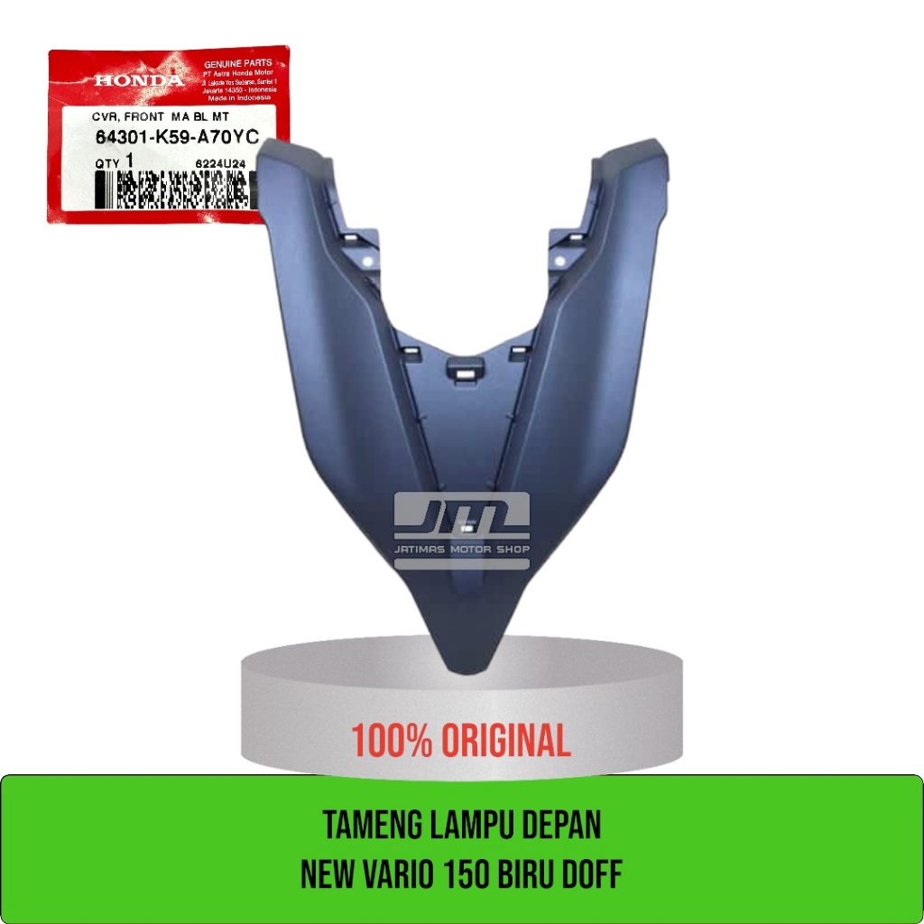 Cover tameng lampu depan new vario 150 biru doff 64301-K59-A70YC