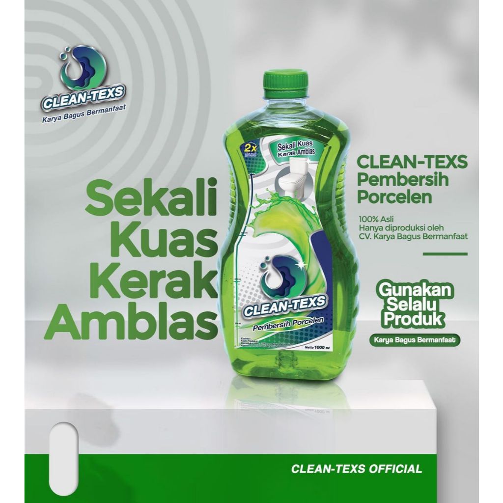 CLEANTEXS PEMBERSIH KERAK KAMAR MANDI ORI BY KARYA BAGUS BERMANFAAT - CLEAN TEXS PORCELEN