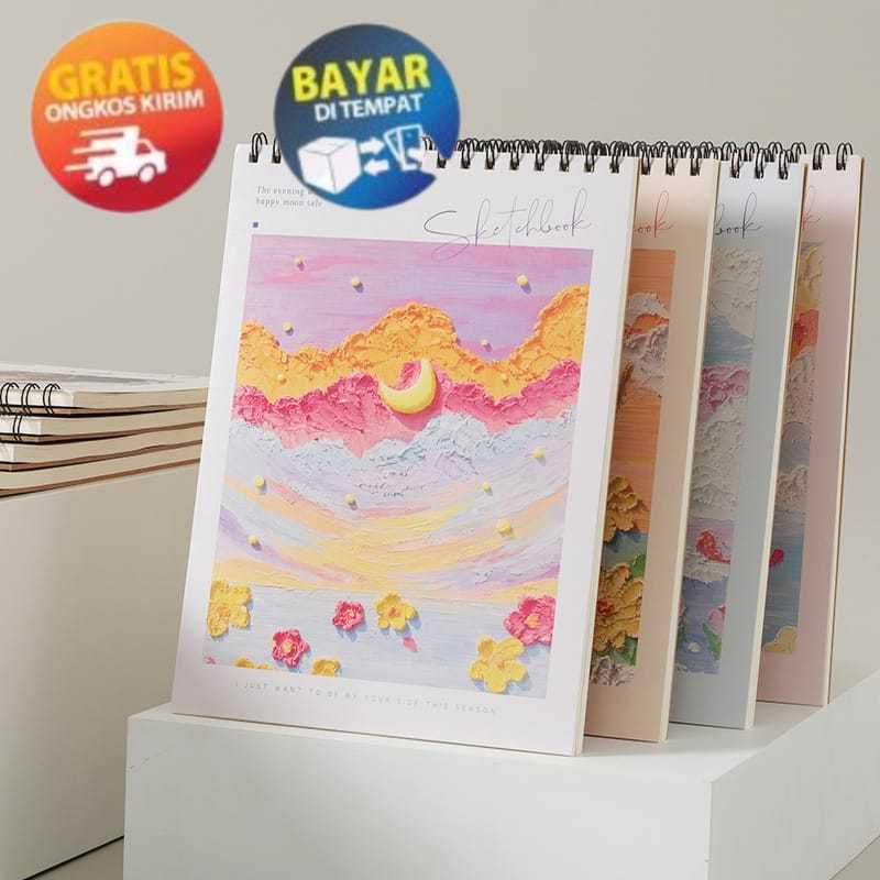 

GOKIDO - KP175 SKETCHBOOK A4 AESTHETIC BUKU GAMBAR DRAWING BOOK VERTIKAL JILID SPIRAL 45 HALAMAN