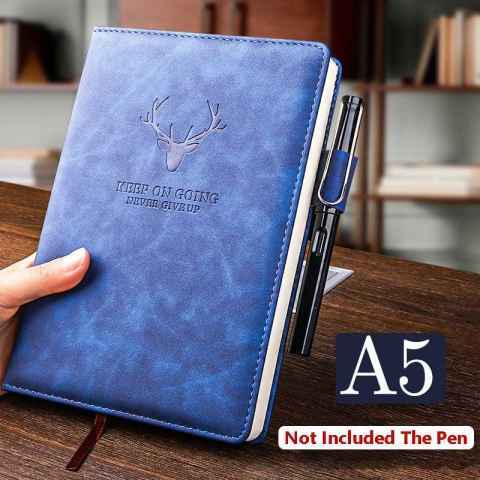 

Buku Catatan Kerja Notebook Cover Kulit Kertas A5 180 Lembar Notes Planner Diary Binder Multifungsi