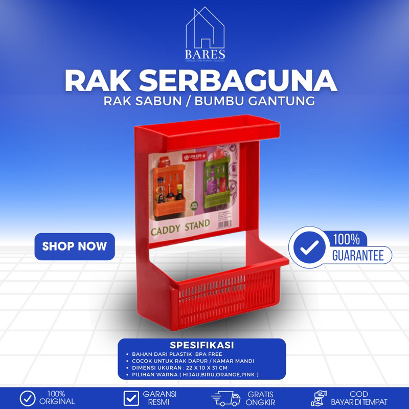 Lion Star Caddy Stand TS-15 Rak Gantung Kamar Mandi Rak Bumbu Dapur | Rak Sampo Serbaguna