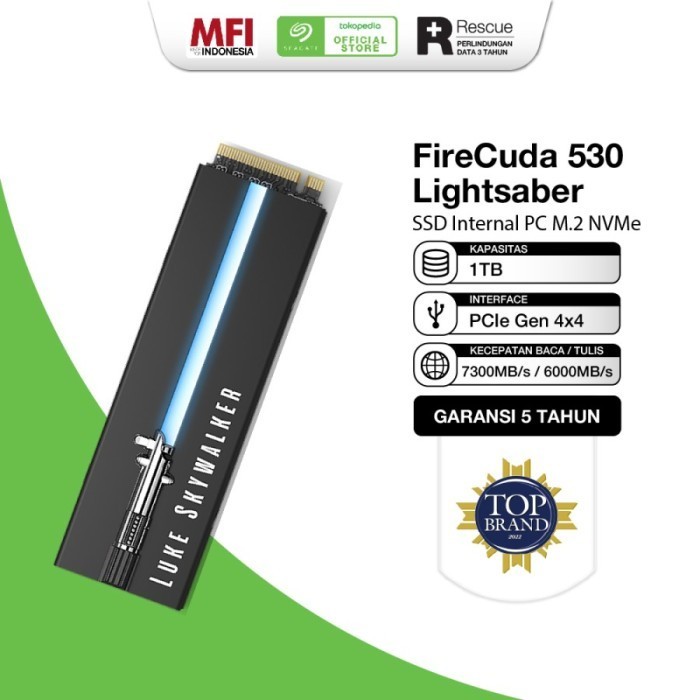 Seagate Firecuda 530 Lightsaber SSD M.2 Pcie Gen4 Nvme 2280 2TB