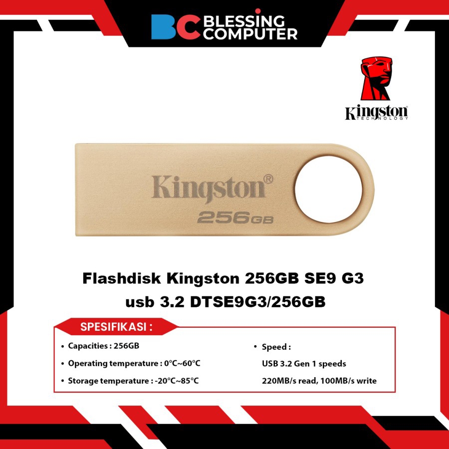 Flashdisk Kingston 256GB SE9 G3 usb 3.2 DTSE9G3/256GB