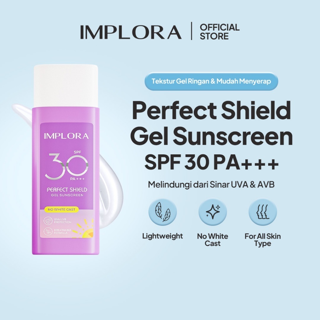 Implora Sunscreen SPF 40 PA+++ Sunblock Tabir Surya Gel Sunscreen Implora SPF 30 Sanskrin Implora