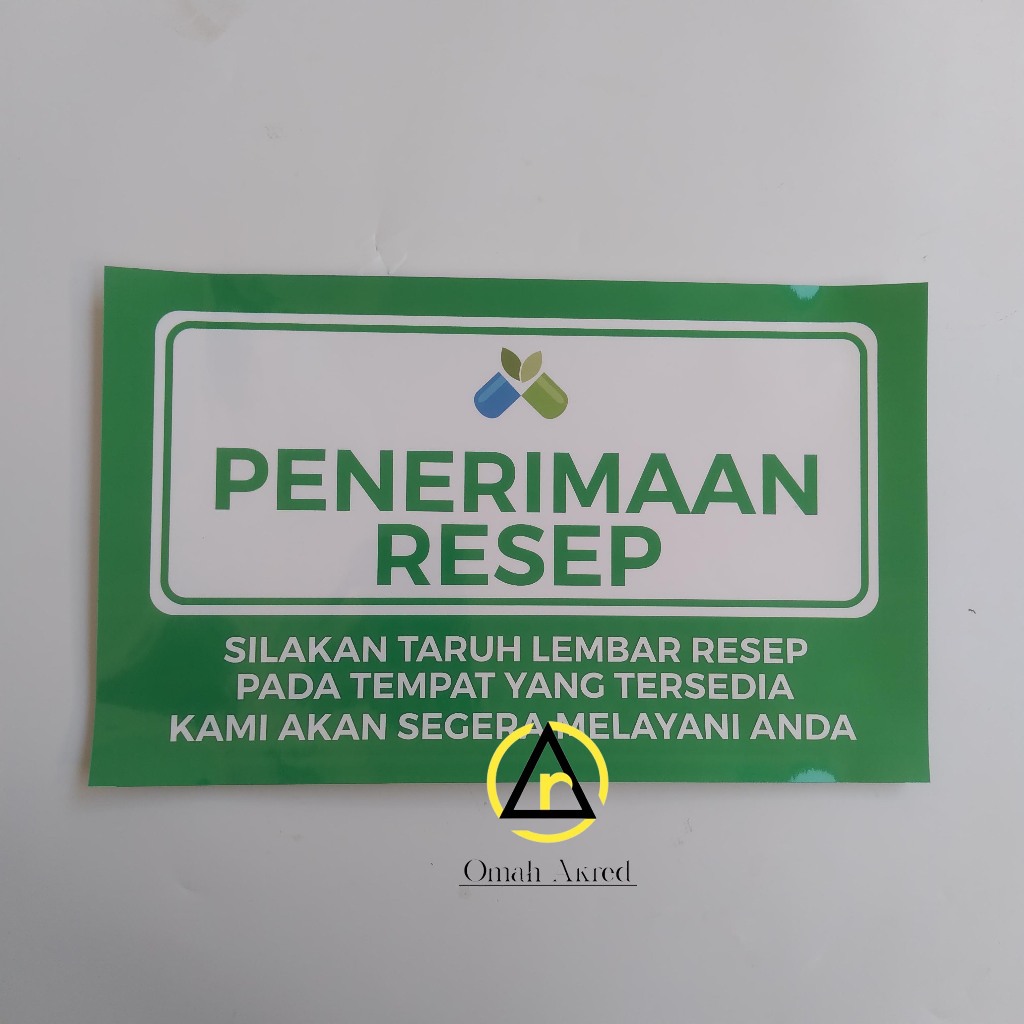 

Stiker Penerimaan Resep - Farmasi - Pengambilan Resep - Apotek