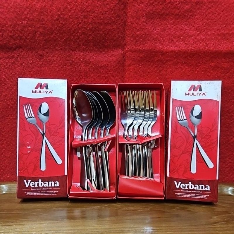 Sendok Garpu Makan Verbana Muliya Isi 6pcs per kotak / Sendok Garpu Makan Stainless Steel Tebal Kila