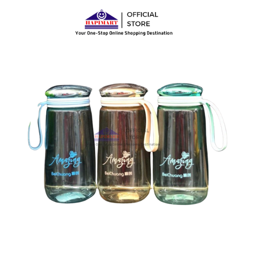 HM Botol Minum Plastik Tebal Bening Amazing Unik Anti Tumpah 600ML