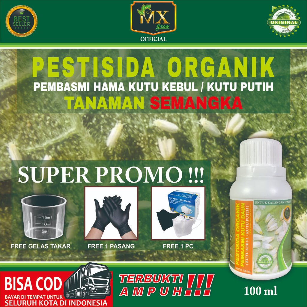 Pestisida Organik Pembasmi KUTU DAUN ( Kutu Kebul / Kutu Putih ) Untuk Tanaman SEMANGKA 100 ml