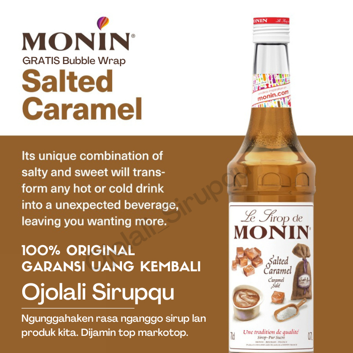 

MONIN Salted Caramel Syrup 70CL 700 mL / Sirup / Cafe / Kedai / Kopi