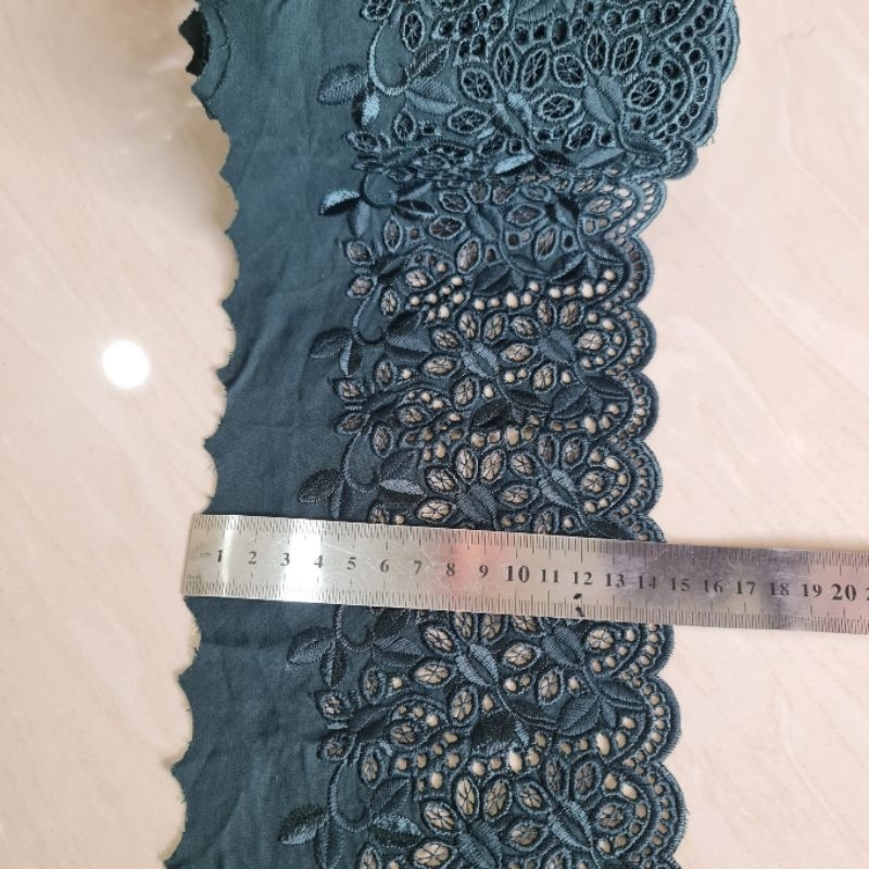 Renda katun, renda katun jepang,renda katun bordir motif bunga harga per 15yard