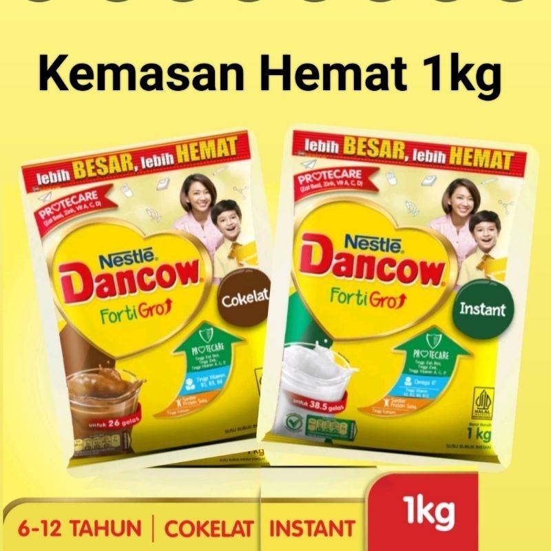 

dancow fortigro instan original dan coklat 1000 gram 1kg