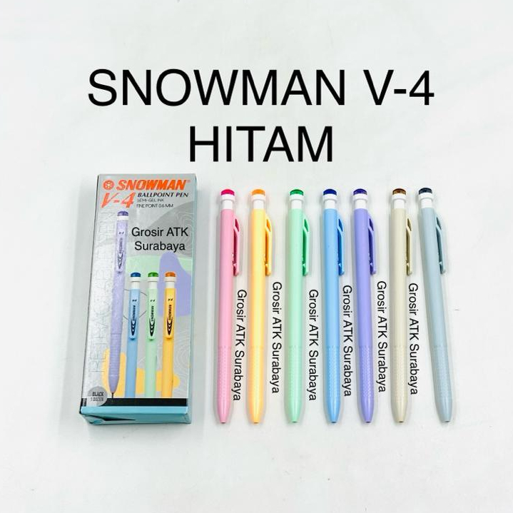 BOLPEN SNOWMAN V-4 / Pulpen Bolpoin Cetek Snowman V-4 / V 4 / V4 Pastel