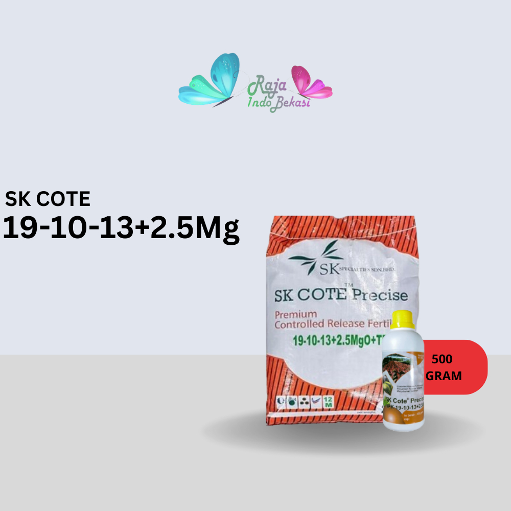Pupuk merah Osmocote 19-10-13 +2.5MgO + TE 500 gram dekastar SK Cote Premium Rajaindobekasi