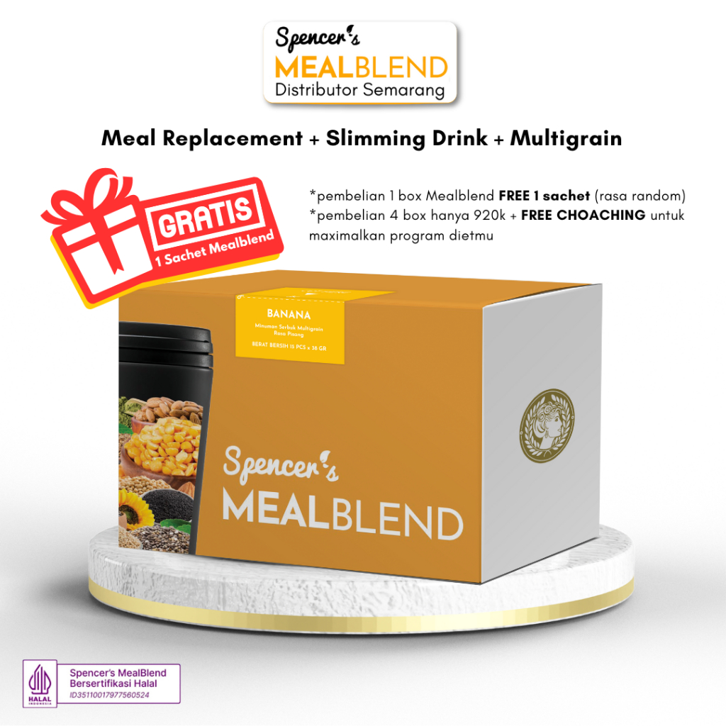 

Spencer's MealBlend Korean Banana Milk Box @ 15 Sachet Meal Replacement Multigrain