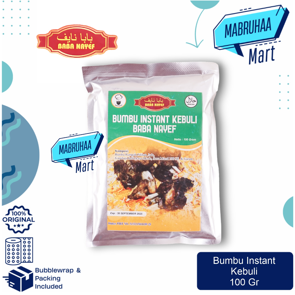 

Bumbu Masak Arab Rempah Baba Nayef 100gr Nasi Kebuli Lezat Berkualitas