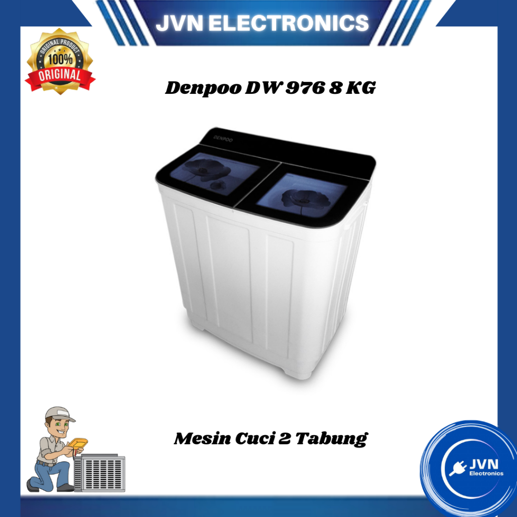 Mesin Cuci 2 tabung Denpoo DW 976 8kg