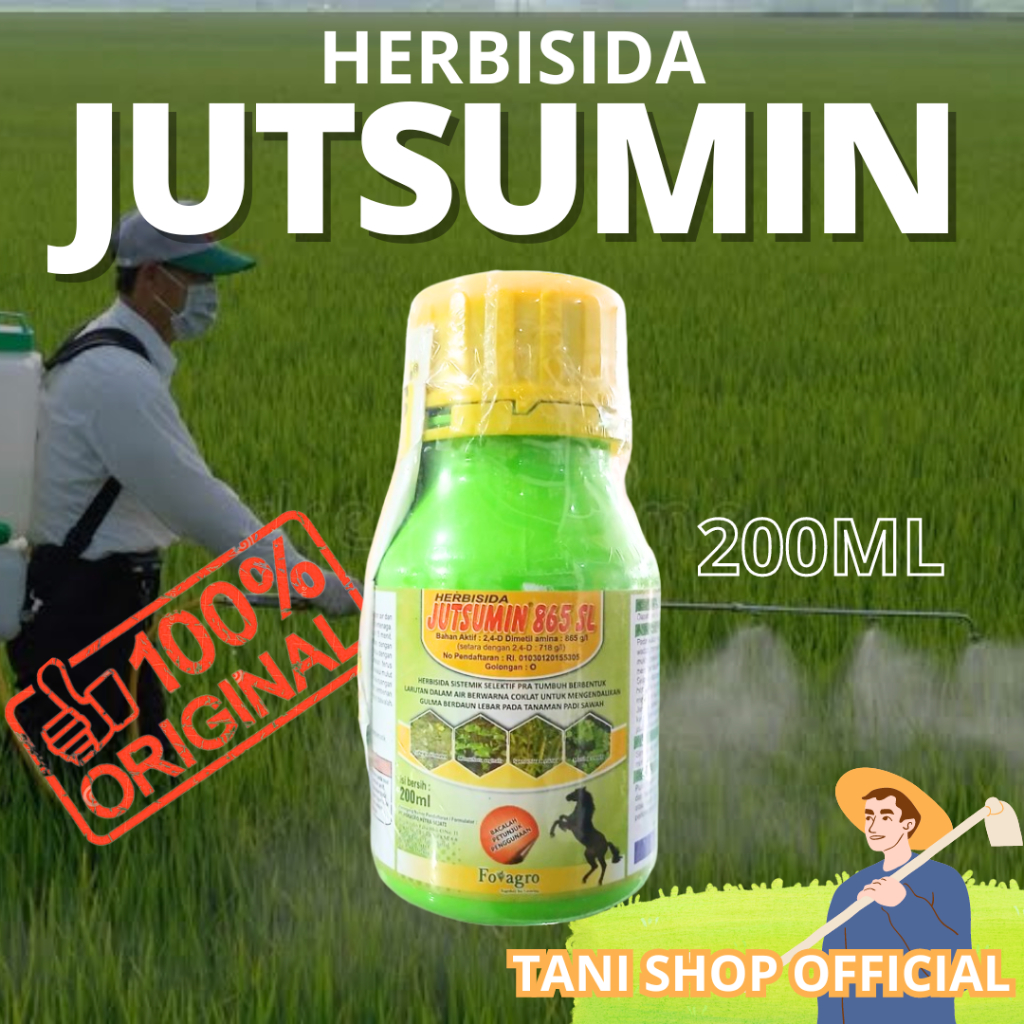 HERBISIDA JUTSUMIN 865 SL 200ml - Kendalikan Gulma Daun Lebar pada Padi Sawah