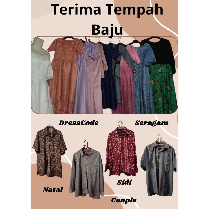 Dress, Gaun, Kebaya, Atasan Pria dan Wanita, dll open jasa jahit