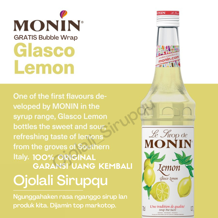 

MONIN Glasco Lemon syrup 70 CL 700 mL