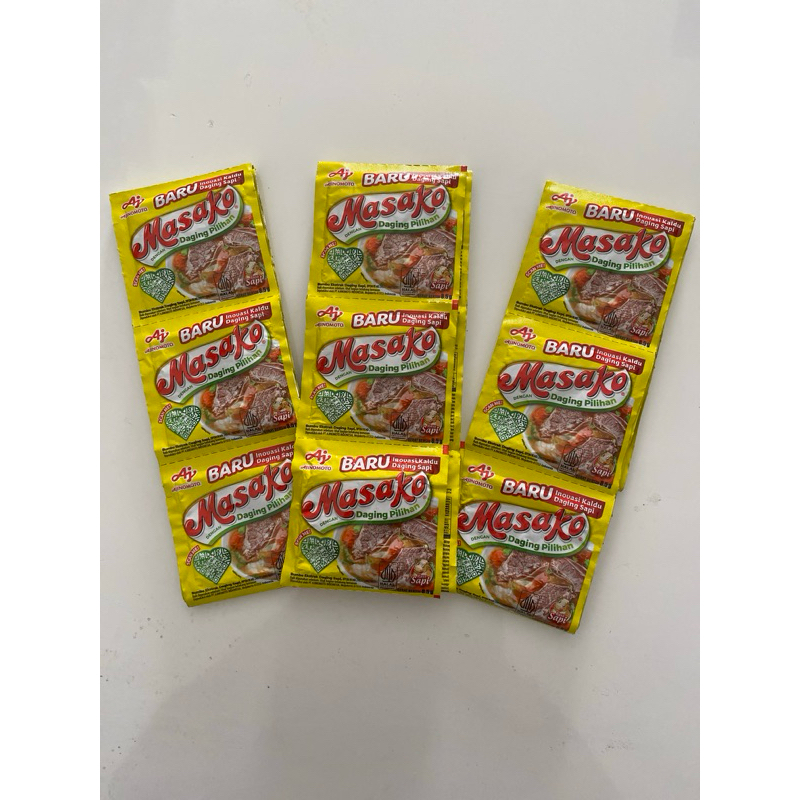 

Masako Bumbu Kaldu Sapi Penyedap Rasa 8.5g (12 pcs)