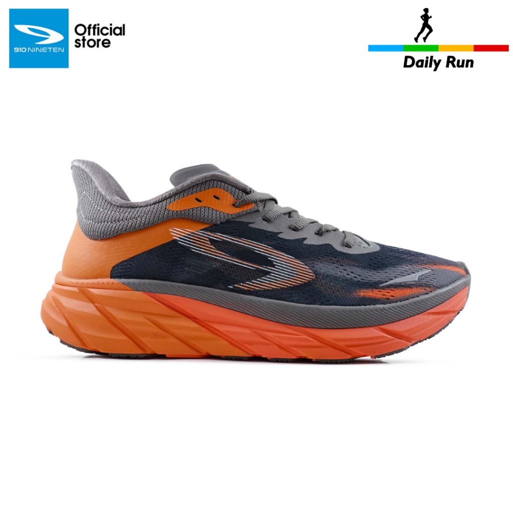 910 Nineten Fuuto Revenge  Sepatu Lari - Abu-tua/Merah/Salmon