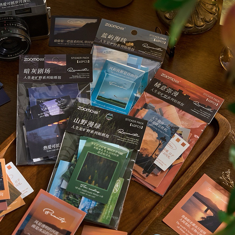 

(8AD) sticker pemandangan alam gunung sunset scenery pantai beach journaling