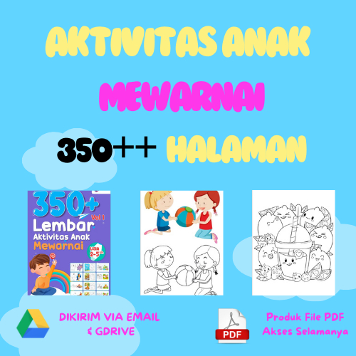 

Aktivitas Anak Mewarnai 350+ Lembar | Worksheet Lembar Kerja Anak | Hewan | Karakter