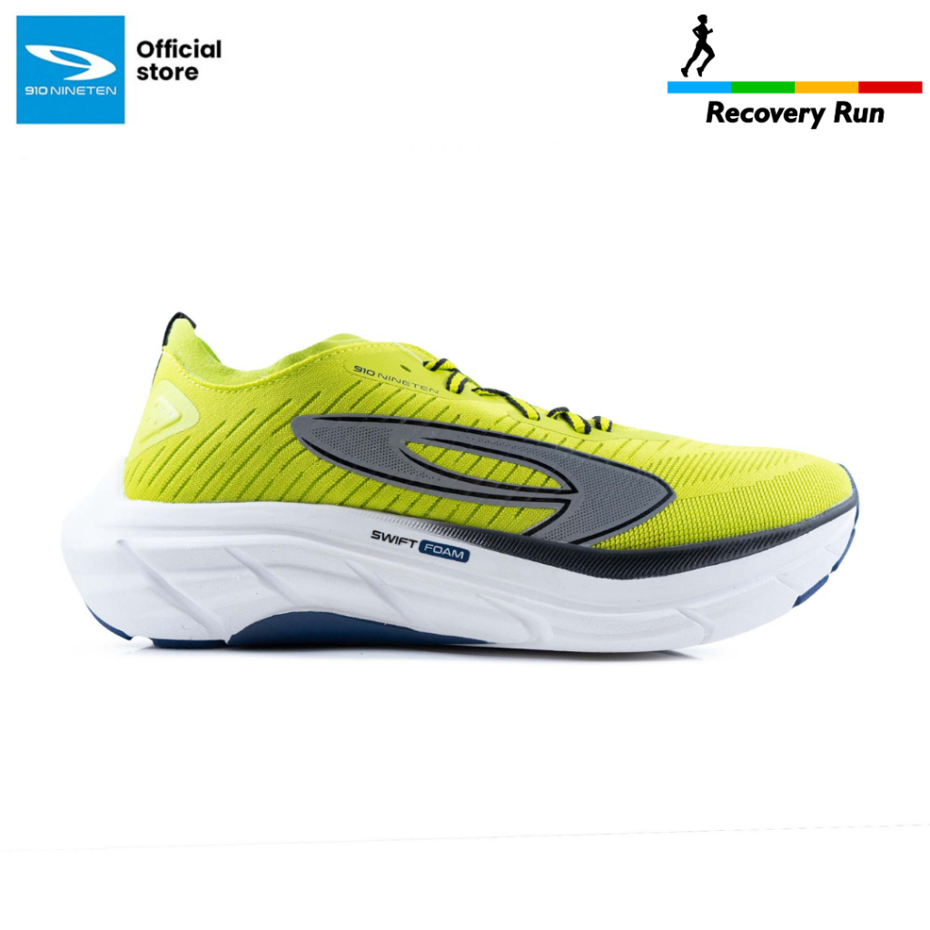 910 Nineten Hiroshi RN-Lite Sepatu Lari - Hijau-neon/Putih/Biru