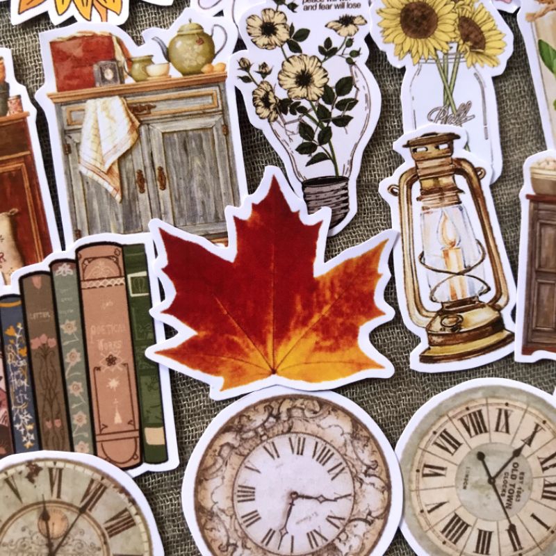 

<vintage sticker> sticker deco, sticker aesthetic, sticker jurnal, sticker scrapbook, paper sticker, vintage sticker, sticker cantik, sticker murah, jurnal set