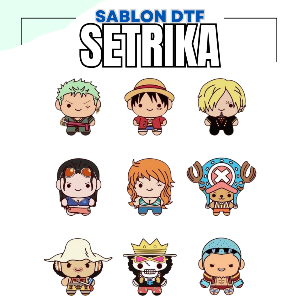 

Sablon Setrika Gambar / Sticker Sablon One Piece Anime Stiker Onepiece / Sablon DTF / Sablon Polyflex