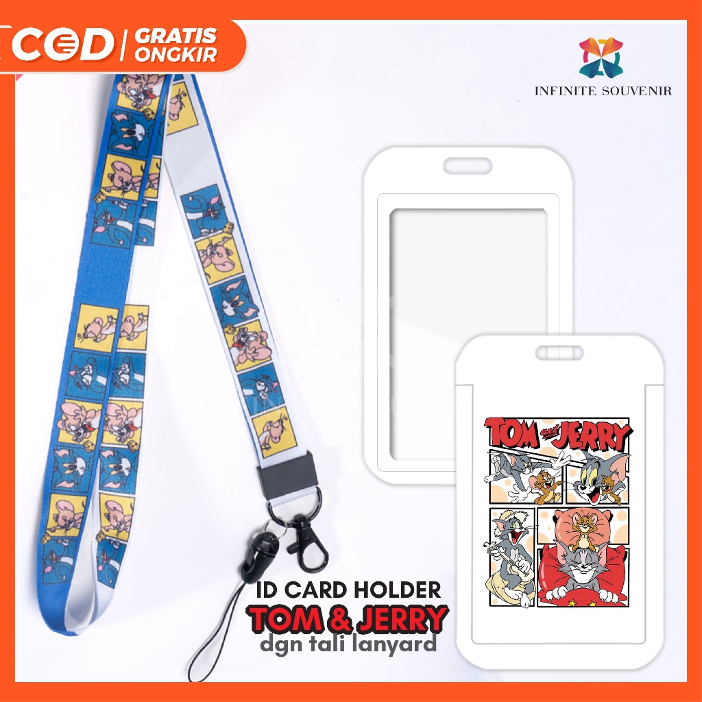 

[N004] Tom&Jerry/ Name Tag Card Holder Motif Karakter Tom / Jerry / Kucing dan Tikus dengan Tali Lanyard / ID Card Holder Tali GantunganLucu / Nametag / Tempat Kartu Flazz / Emoney