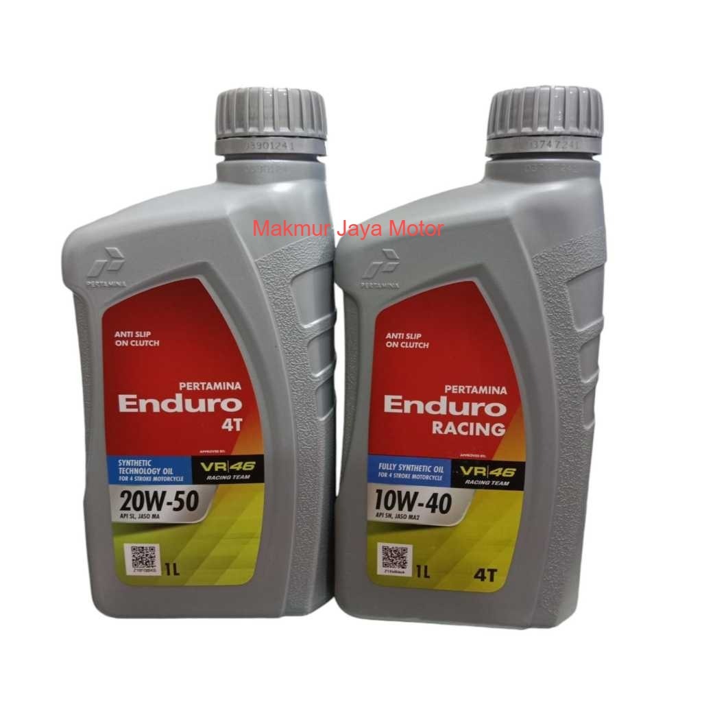 Pertamina Oil Enduro 4T Oli Series Varian Isi 1L (Dijamin Asli) , Enduro Racing 4T 10W/40 , Enduro 4