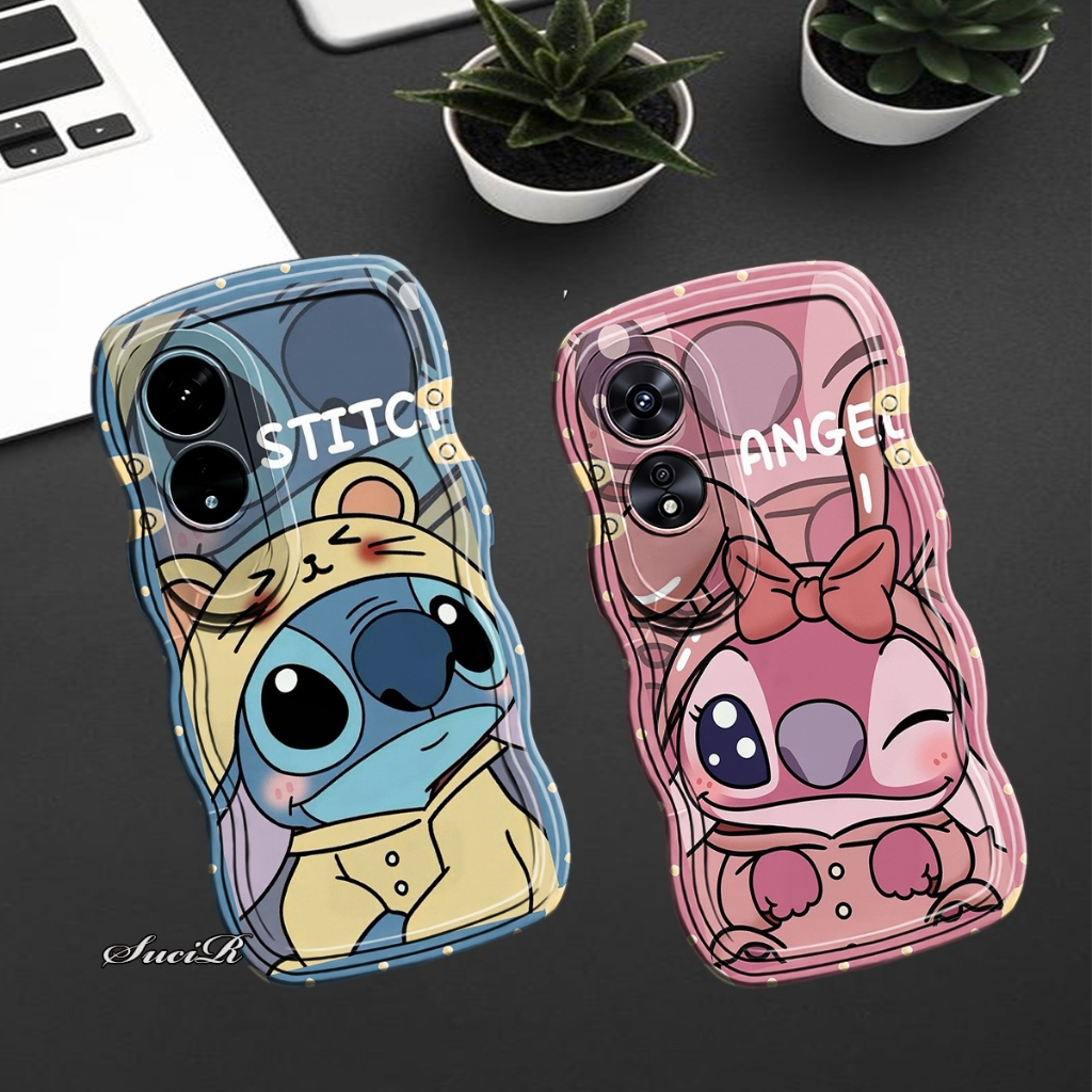 PS - K834 case untuk type OPPO A60 softcase gelombang motif custom STITCH