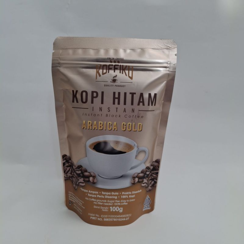 

KOFFIKU Arabica Gold kopi hitam tanpa ampas kemasan 100gram