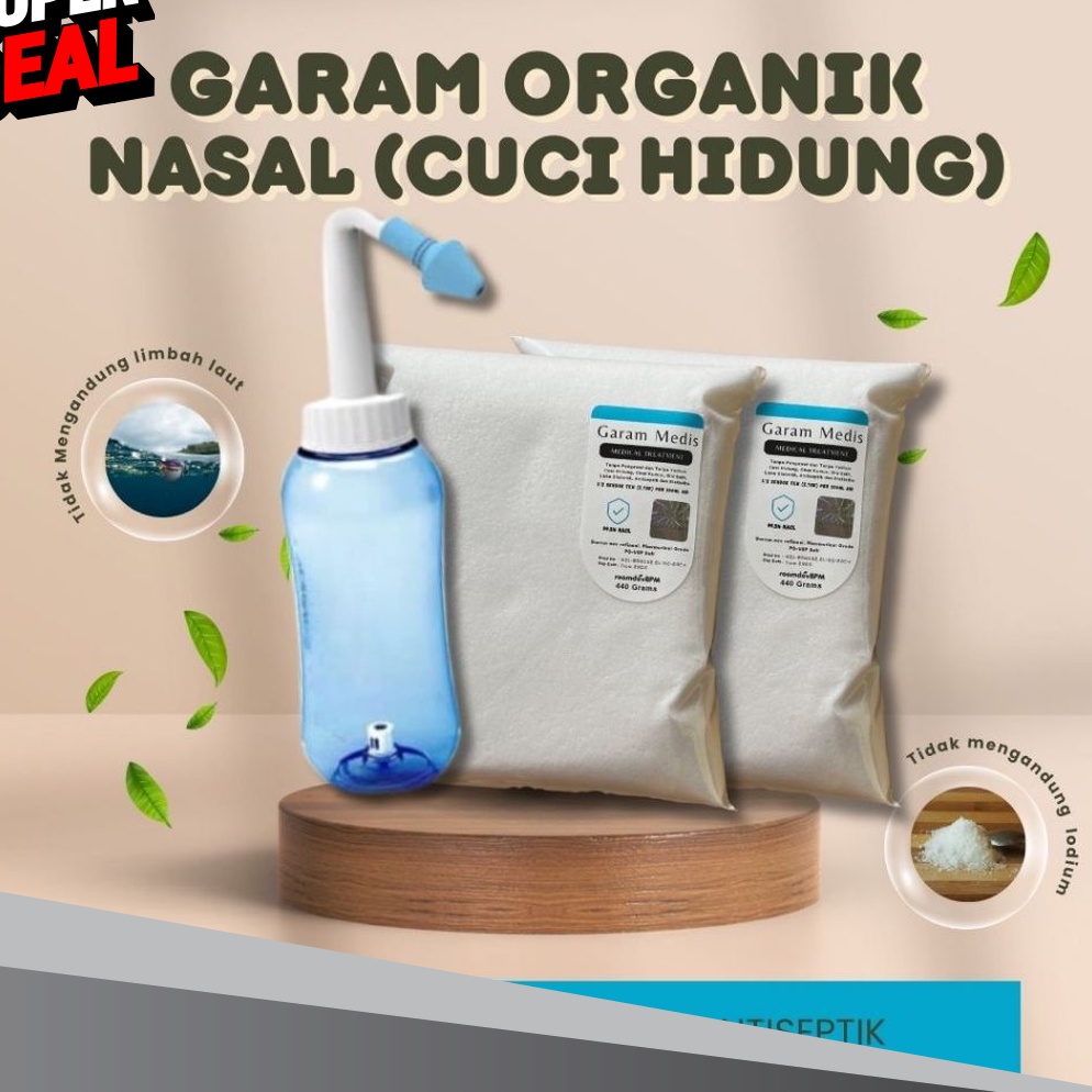 MALL Garam NaCL Organik cuci hidung bilas sinus nasal non yodium