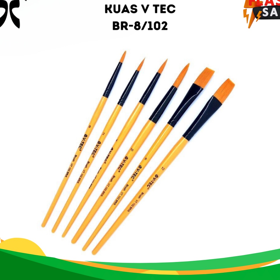 

TREND AWAL TAHUN VTec Brush Kuas Cat Minyak Lukis Acrylic BR6 12 1set isi 6pcs vtec