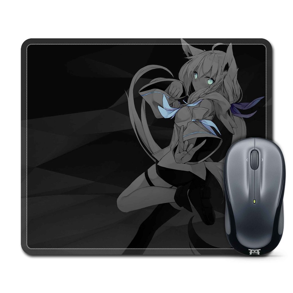Mouse pad gaming vtuberMONOCHROME SHIRAKAMI FUBUKI-HOLOLIVEmaterial Rubber