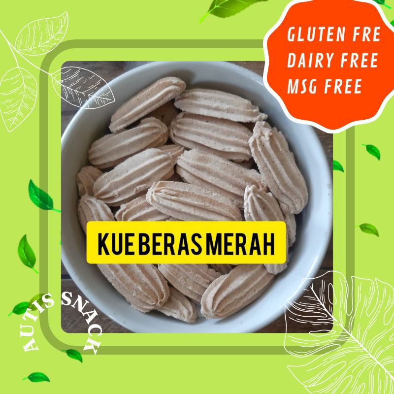 

KUE BERAS MERAH non telur/untuk AUTIS/GLUTEN FREE/DAIRY FREE/MSG FREE/SNACK AUTISME